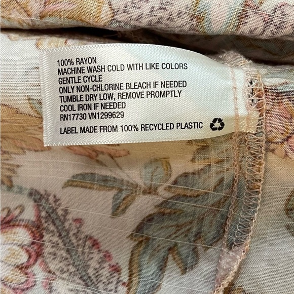 Knox Rose Women Pink Floral‎ Snap Front 3/4 Sleeve Blouse 2XL Casual Summer - Picture 5 of 5